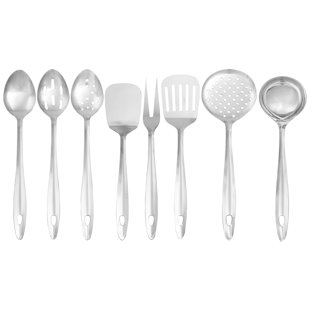 304 Stainless Steel Kitchen Utensils Set, 6 Pcs Metal Professional Cooking  Spoons, Kitchen Tools - Wok Spatula, Ladle, Skimmer Slotted Spoon, Pasta  Spoon, Serving Large Spoon, Slotted Spatula Turner