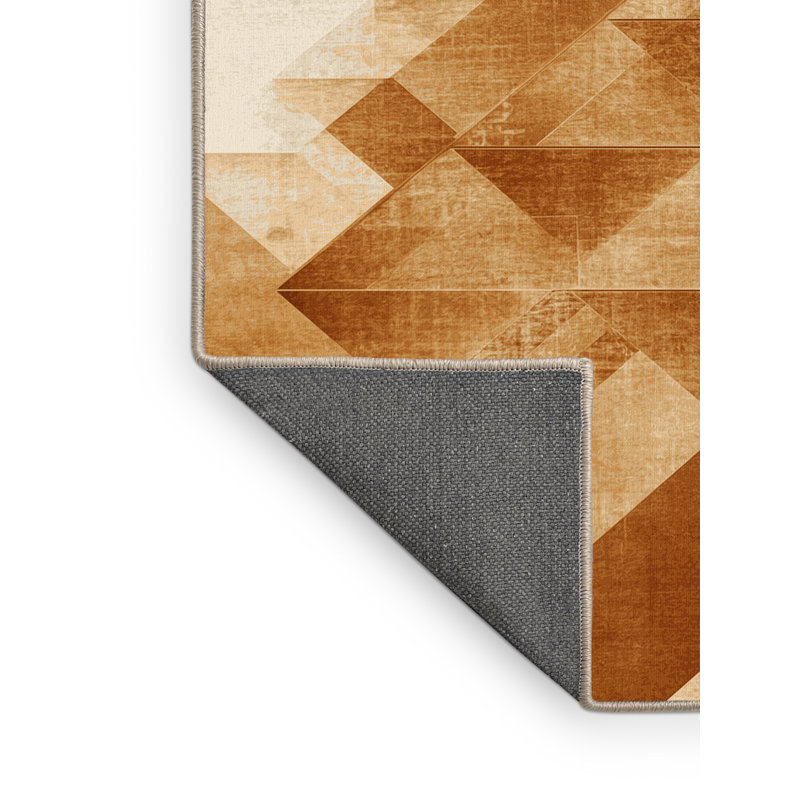 Tapis beige moelleux moelleux moelleux à motif pyramide moderne, 5 x 8