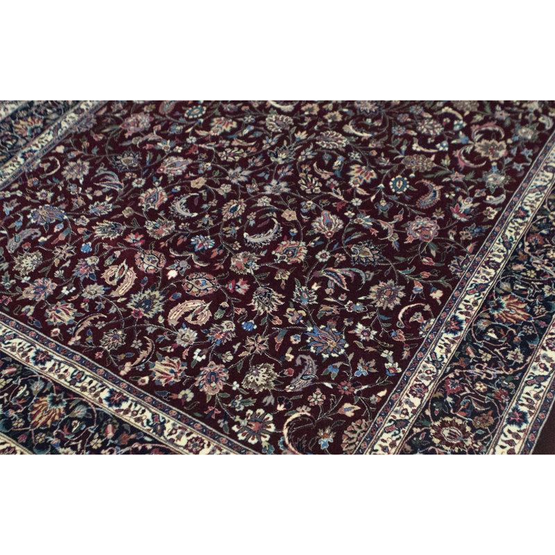 Shah Wool Oriental Area Rug in Dark Red/Black, Rectangle 6' x 9'