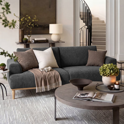 83.85" Morden Chenille Sofa Wooden Upholstered Loveseat