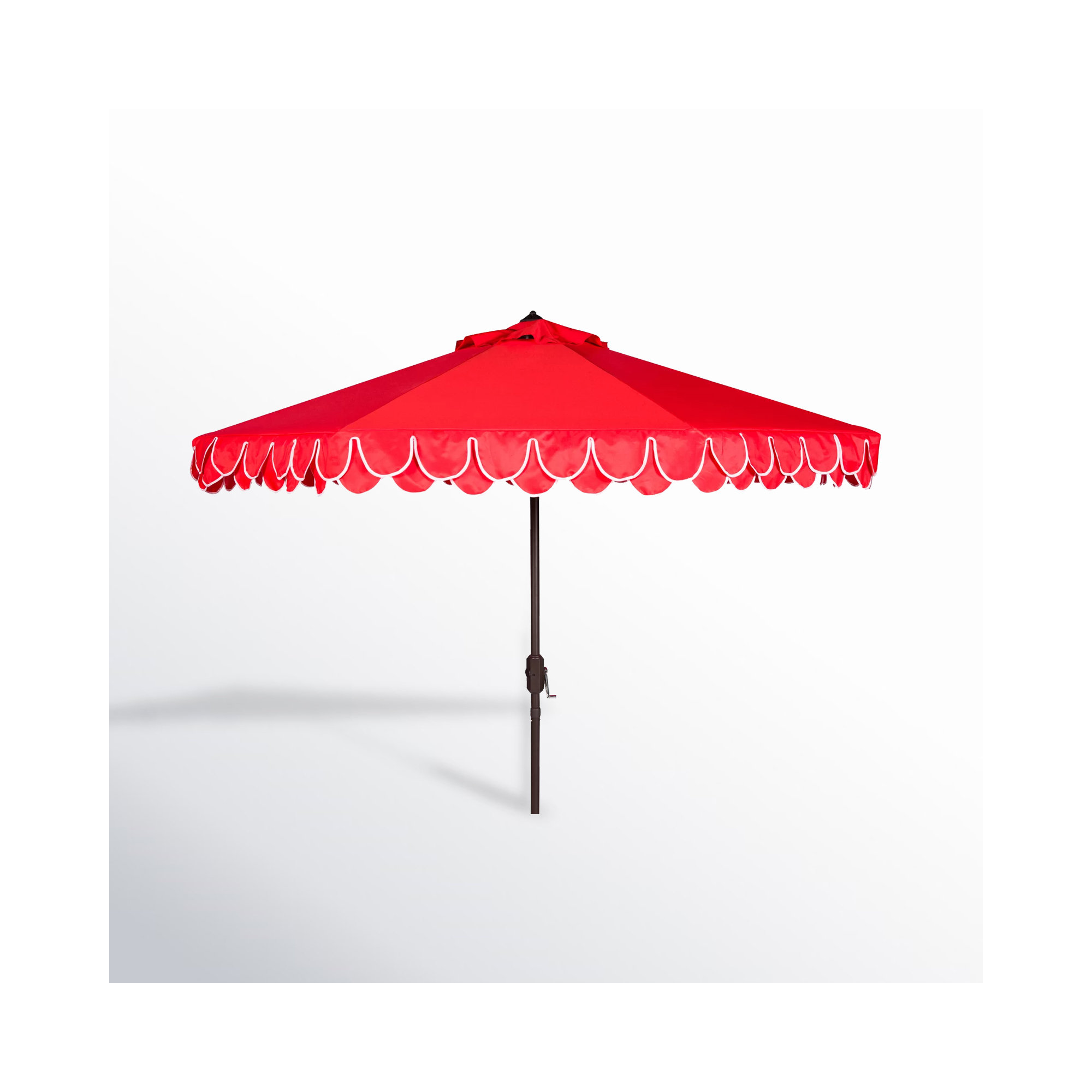 Iago Outdoor Umbrella, Red/White, Brown
