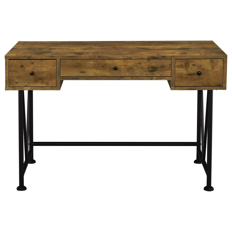Fallon Steel Writing Desk, Antique Nutmeg