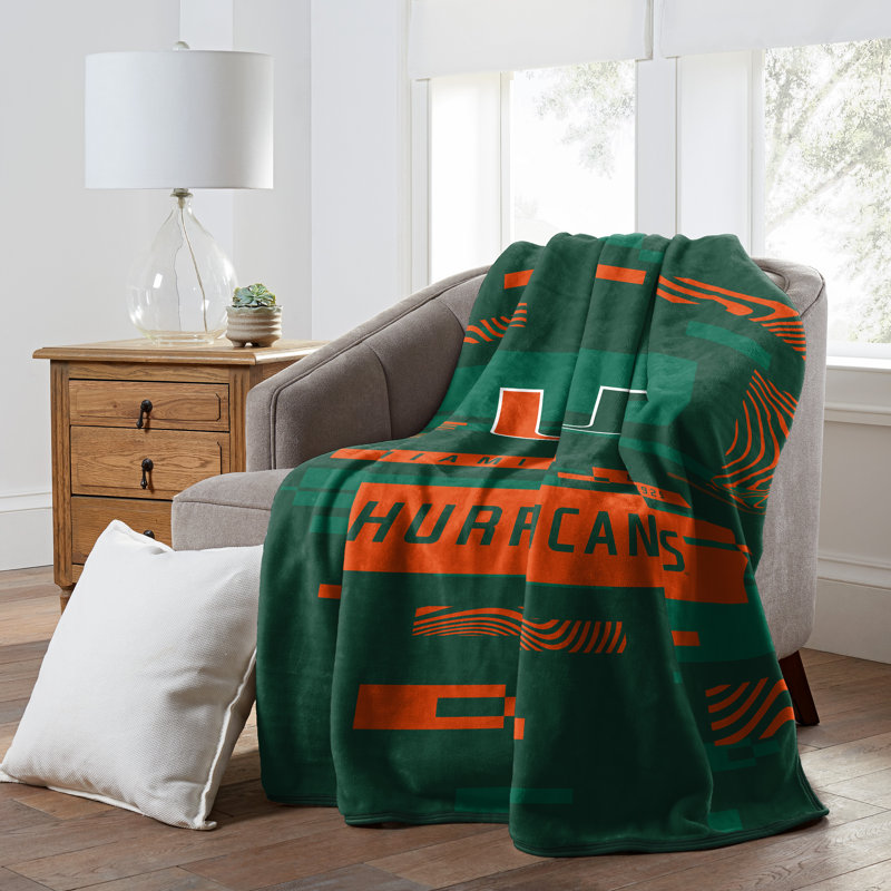 Throw Blanket, Green/Orange, Miami Hurricanes