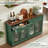 Farmhouse Sideboard Buffet Cabinet With Storage,59" Large Credenza With 4 Glass Doors & 2 Drawers,Adjustable Shelves Console Table,Wood Kitchen Coffee Bar For Dining Room,Living Room-1474769648-1474922012