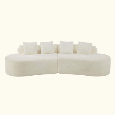 Boneless Modern And Minimalist Curved Modular Sofa. The High - Density Plush Surface Is Soft And Skin - Friendly. It's A Multi - Person Leisure Combination For The Living Room, Suitable For Diverse
