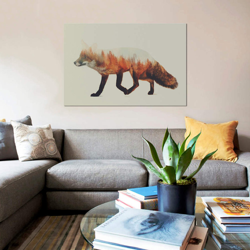 Fox I by Andreas Lie - Print on Canvas, 101.6 cm H x 66.04 cm W x 1.91 cm D, Wrapped Canvas