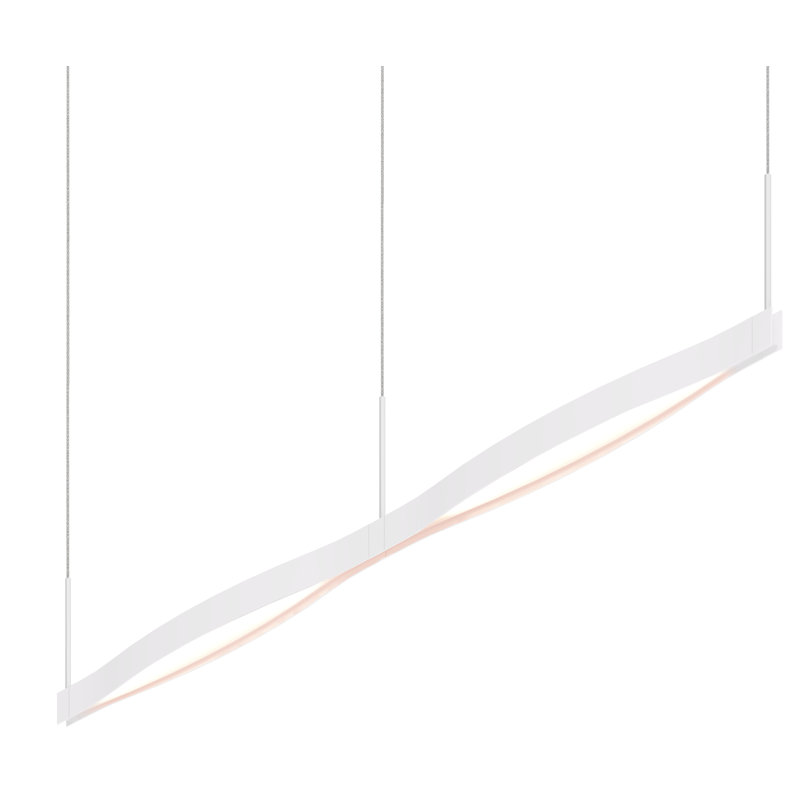 Ola Modern 2-Light LED Aluminum Kitchen Island Pendant in Satin White