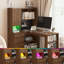 Bureau en L avec chargeur, tiroirs et lumière DEL-924847328