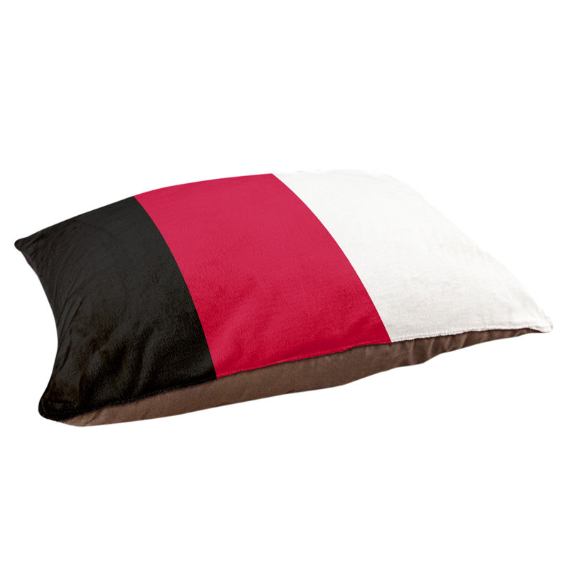Coussin Atlanta, Medium (28" W x 18" D x 6" H), Black/Red Middle
