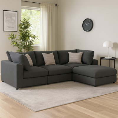 Canapé modulaire avec repose-pieds 4 pièces Serena
