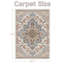 Tapis oriental à motif médaillon 5 x 7 lavable en machine avec envers antidérapant pour le salon de la chambre à coucher