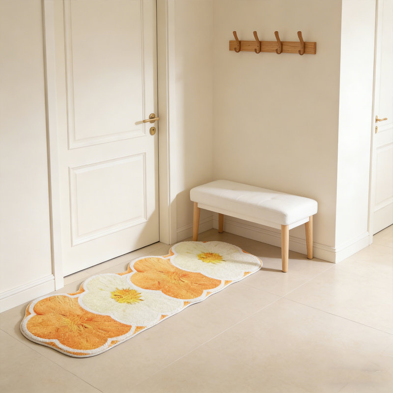 Tapis pour salle de bain Flower, Simple - L 55 po x l 20 po