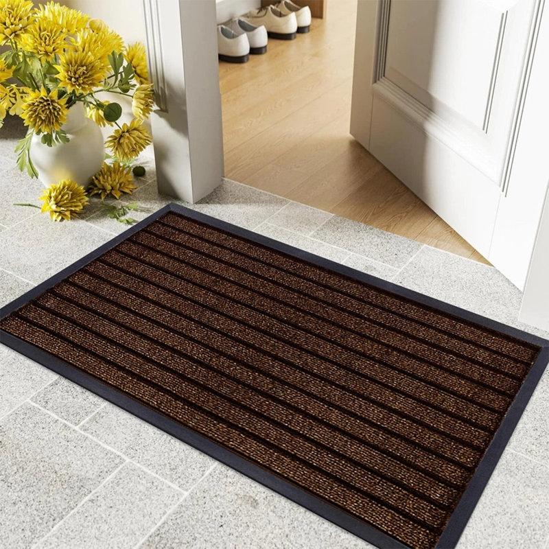 Heavy Duty Dirt Trapper Door Mat & Hallway Runner – Non-Slip Indoor Outdoor Washable Rubber Backed Entrance Mat