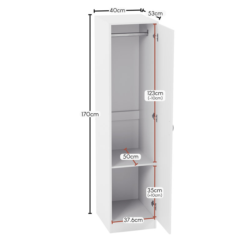 Maybery MDF & Particleboard Wardrobe, White