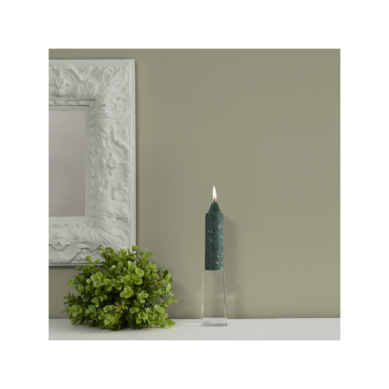 Unscented Taper Candle, Dark Green