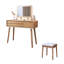Meuble-lavabo minimaliste moderne en bois d'hévéa 31,5 "avec grand miroir