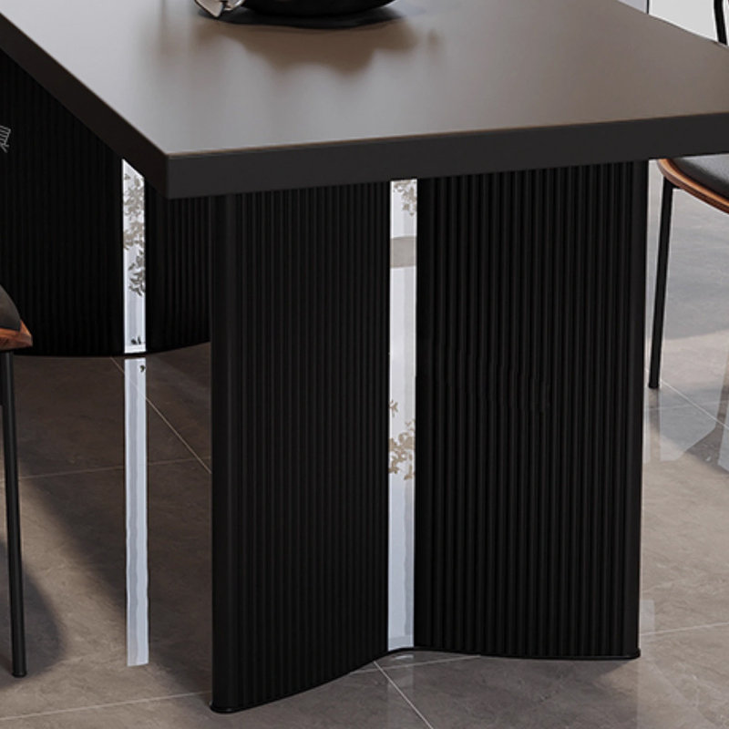 Table de salle à manger noire, H 29,53 po x L 55,12 po x l 31,5 po