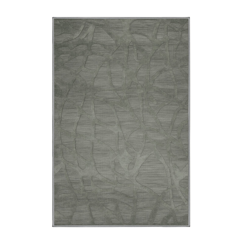 Machine Washable Abstract Brown Area Rug, Rectangle 2' x 3'