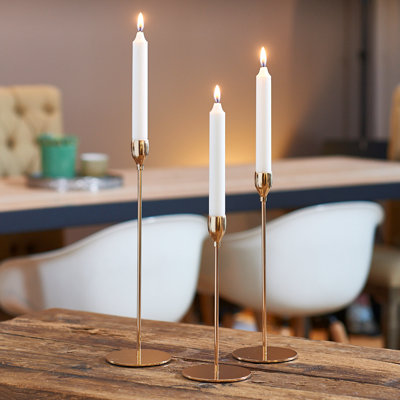 Tulip Top Taper Candle Holder Set