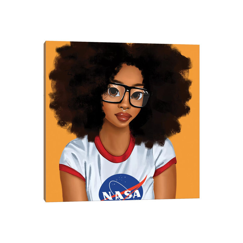 « Nerd Girl » par Princess karibo-impression d’art graphique, Pas de tapis, H 18 po x l 18 po x 1,5 po, Toile tendue