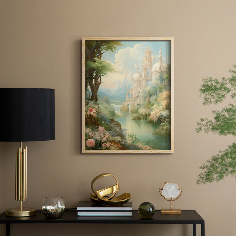 «LANDSCAPES Series CCL XXXIX», reproduction encadrée - bois massif, Naturel, H 15 po x l 12 po