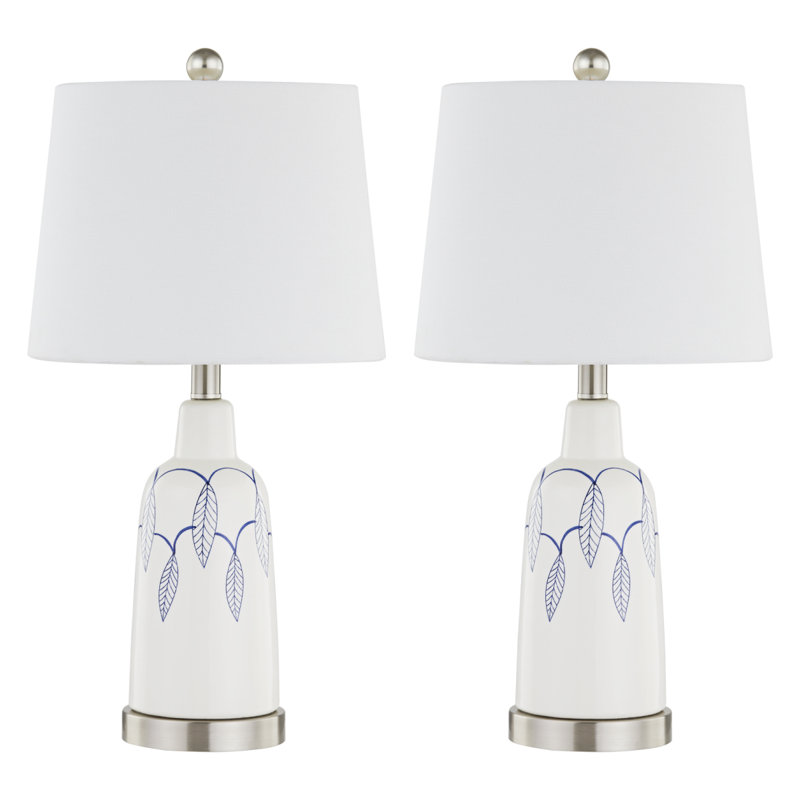 Ensemble de lampe de table de chevet en porcelaine 23 po Maggie