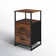 18" wide Industrial Wooden Nightstand with Iron Frame and 2 Drawers