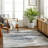 Davide Abstract Blue Area Rug-414295646