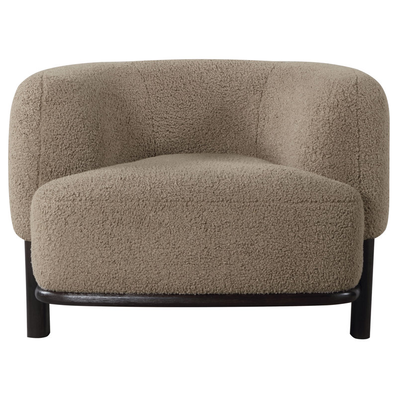 Kendricks Upholstered Barrel Back Accent Chair Mushroom, Black, Brown Polyester