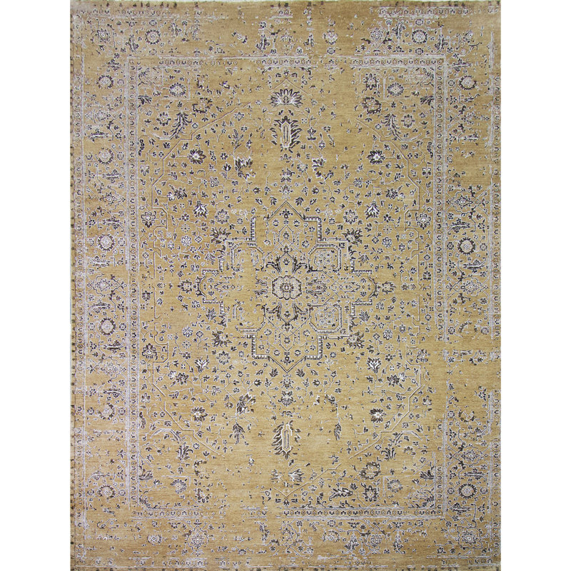 Oriental Area Rug in Brown, Rectangle 10' x 14'
