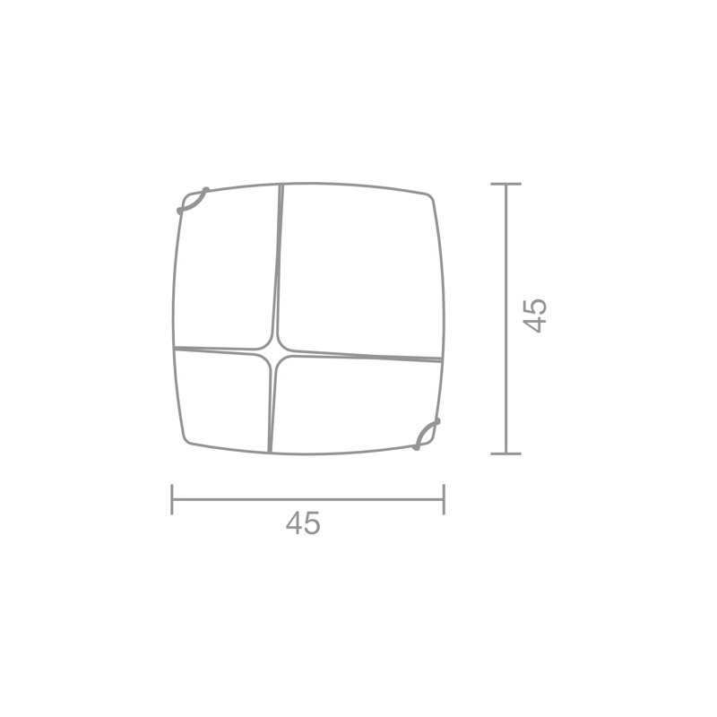 Texas Glass Flush Mount, 10cm Hx 45cm W x  45cm D
