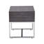 Table de bout moderne en chêne gris, avec construction et rangement offrant une modernité