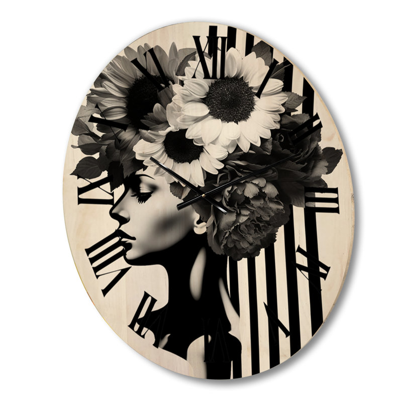 Horloge murale en bois massif Loes, Petit