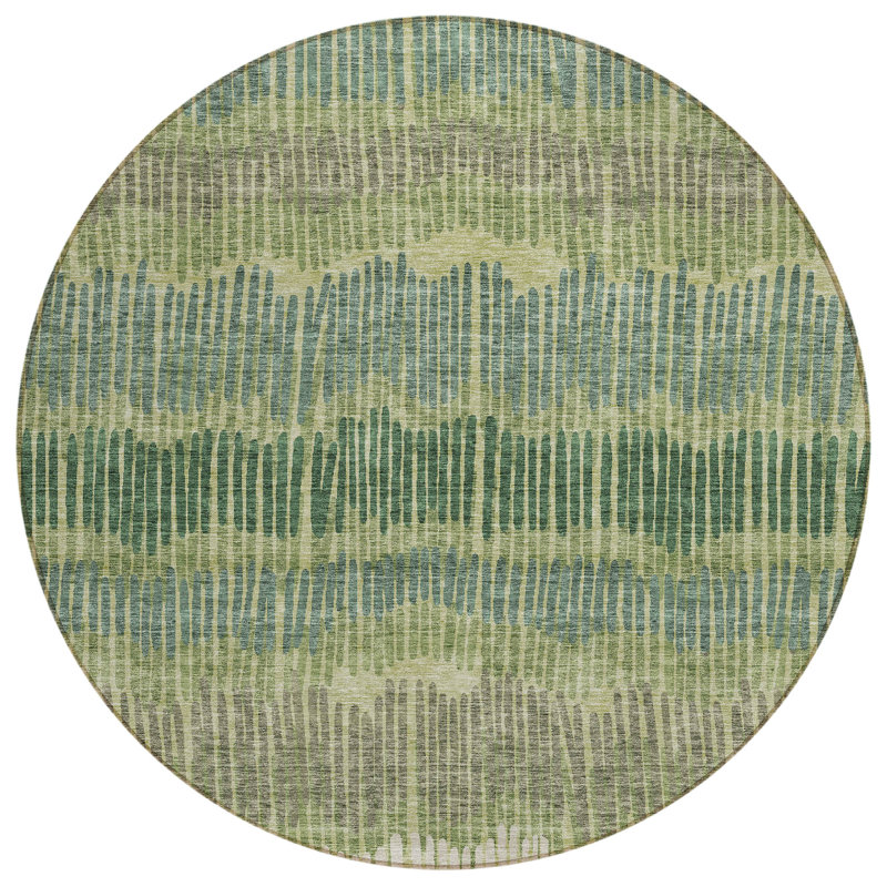 Rectangle Malek Indoor/Outdoor Area Rug with Non-Slip Backing, Round 8'