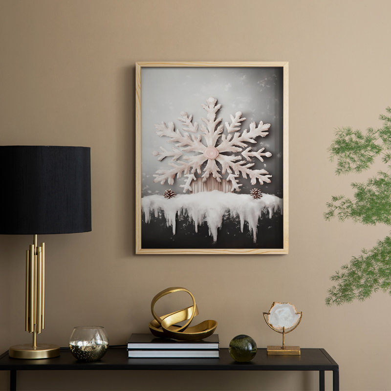 Art des Fêtes de Noël - Série 2 - CECLVII, reproduction encadrée - bois massif, Naturel, H 30 po x l 24 po