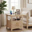 Table de chevet de 23,6 po avec station de charge, armoire et compartiment ouvert Homestead