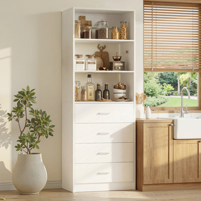 80" H Kitchen Pantry Cabinet with Drawers
