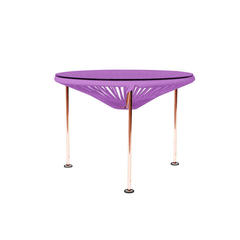 Zicatela Indoor Handmade Coffee Table, Copper, Orchid