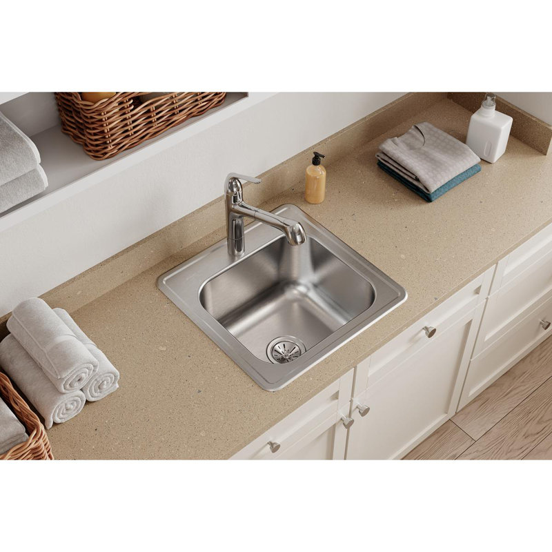 Stainless Steel 20" x 20" Single Bowl Drop-In Sink