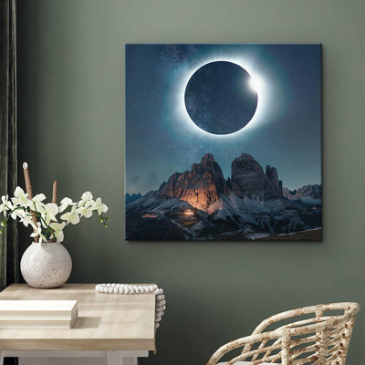Solar Eclipse Starlight Moon Over Winter Canyon On Canvas Print -  IDEA4WALL