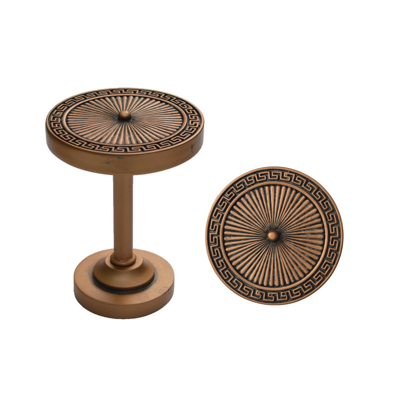 Copper Finish Metal Medallion Curtain Holdback Set