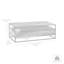 Table basse rectangulaire avec tablette en acacia et métal noir