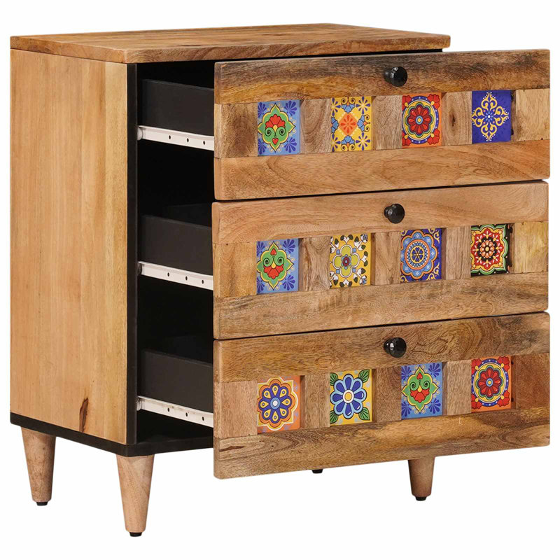 50cm W Solid Wood Bedside Table