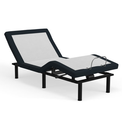 Twin Xl Adjustable Metal Bed Base With Zero And User- Remote, Grey Bed, , Grey, Wireless Remote Participation