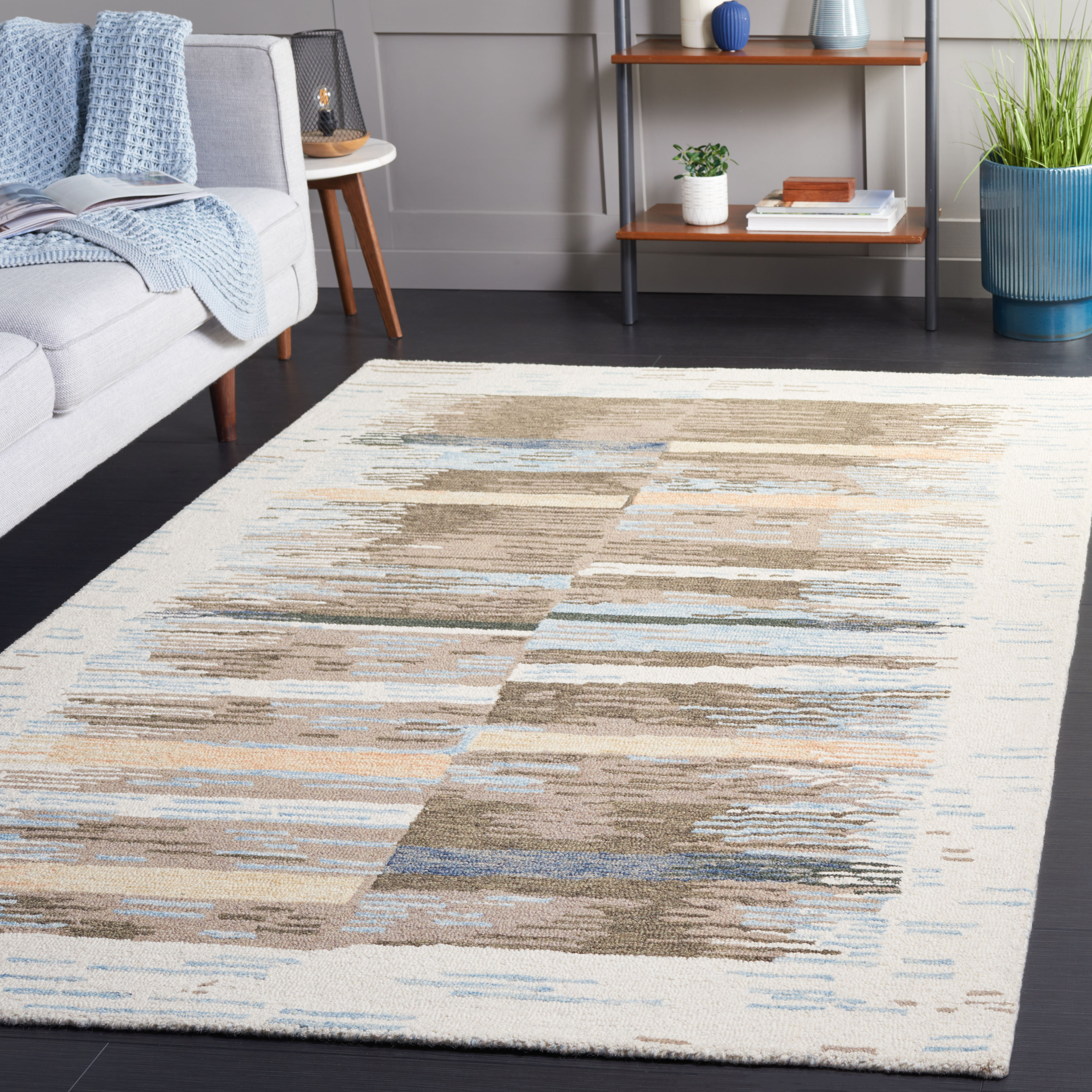 17 Stories Ebony 702 Area Rug In Ivory / Brown - Wayfair Canada