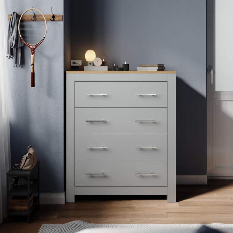 Sopheia 79cm W Manufactured Wood Bedside Table, Grey
