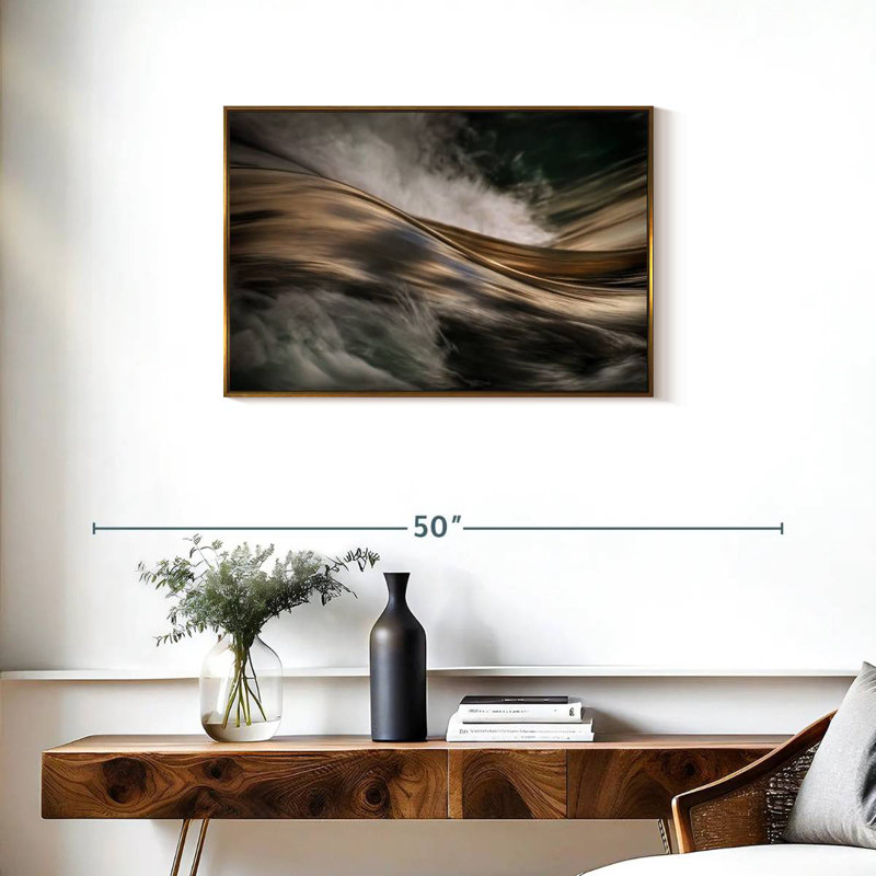 Bronze, Cadre flottant doré, 31 po x 21 po