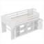 Lit plateforme simple de taille mezzanine simple avec escalier de rangement et tablettes intégrées, fabrication en panneau de particules de pin blanc