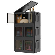 1pc Plastic Shoe Storage Box, Minimalist Multi-grid Foldable Random Color Shoe  Storage Box For Home