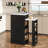 Extendable Island Console Table, Cabinets, Drawers for Dining Room - Black